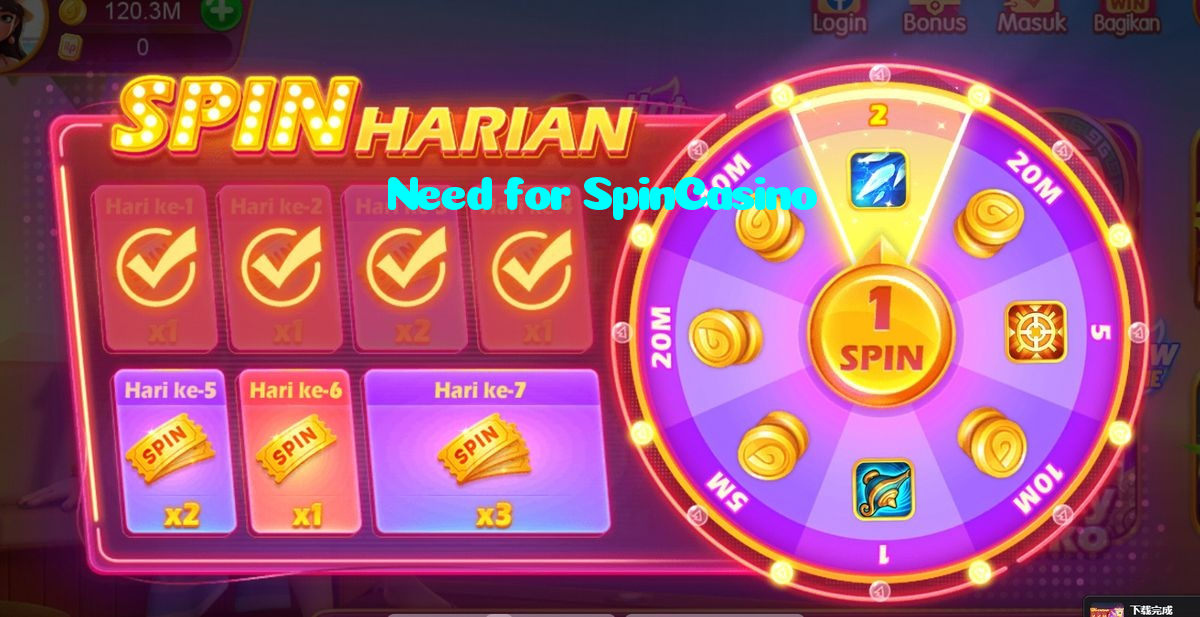 Need for SpinCasino casino presented on mobile device in Pakistan with slots and live games